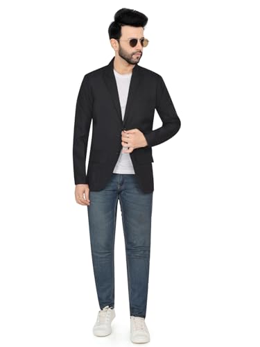 abc garments Men's Casual Blazer, Classic Fit (in, Numeric, 40, Black)