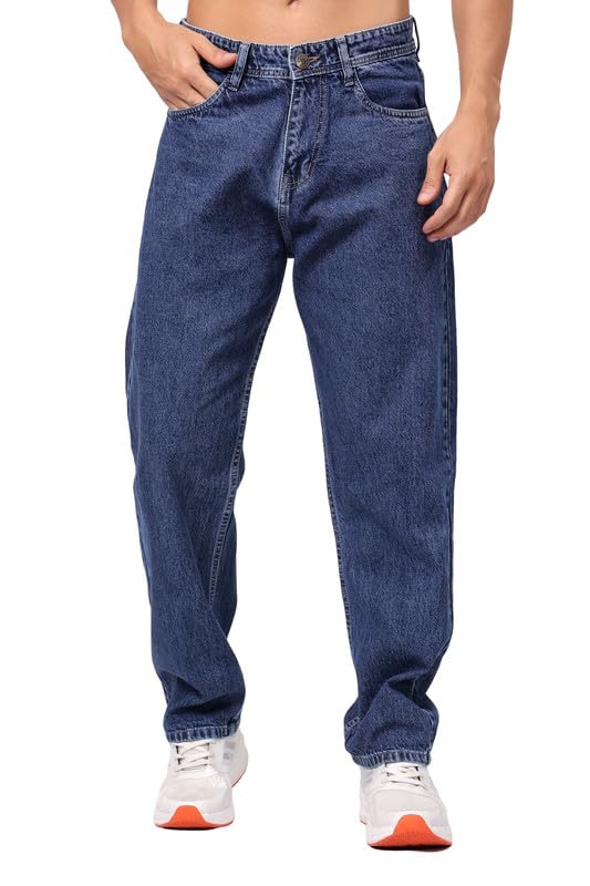 London Hills Men Jeans || Men Pants || Denim Jeans || Baggy Jean for Man Dark Blue