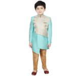 SG YUVRAJ Kids Indo Western Sherwani Set For Boys (UP-G-166-SKYBLUE-6)