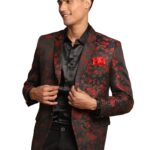 VASTRAMAY Self Woven Floral Silk Blend Blazer for Men – Versatile Ethnic Wear for Weddings & Special Occasions