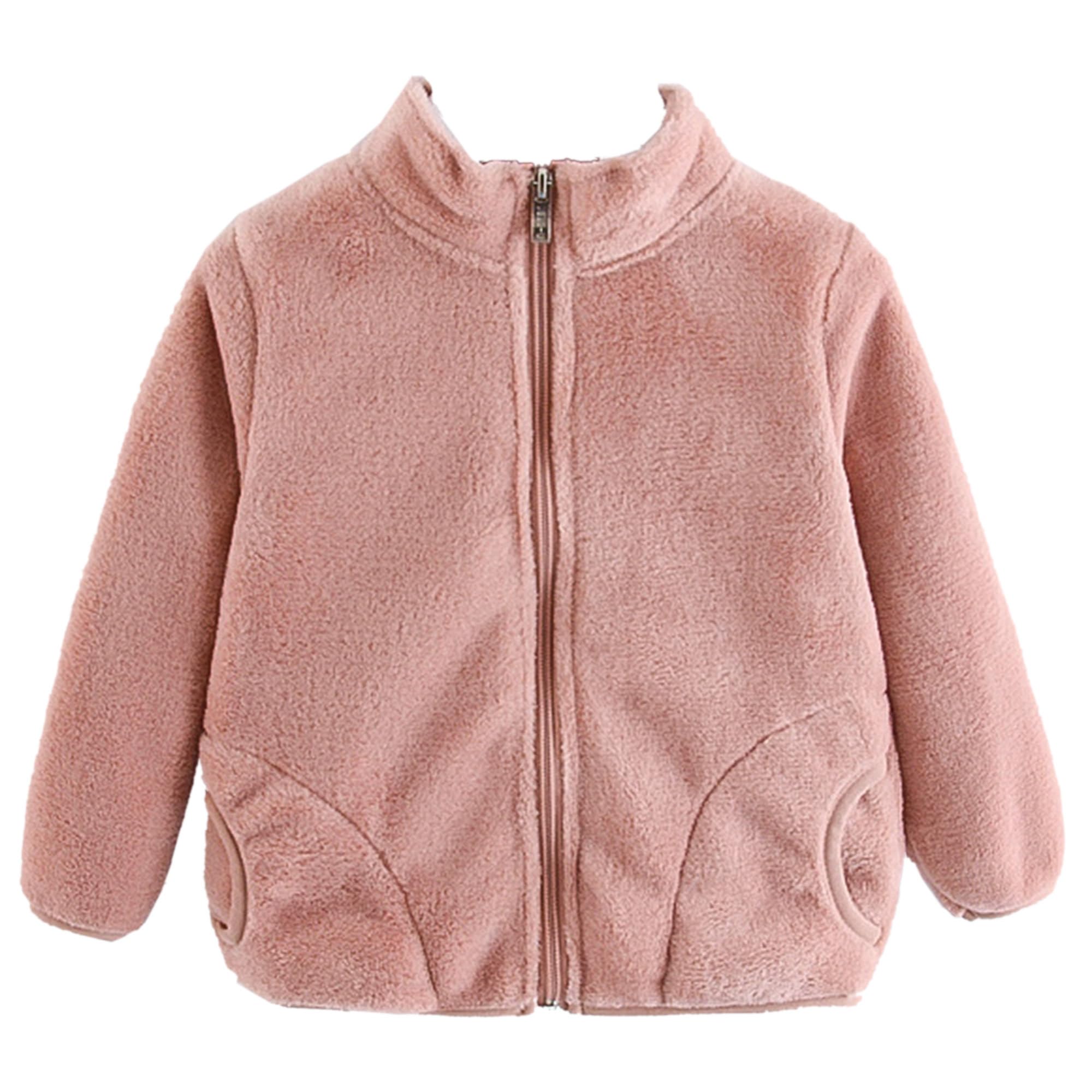BabyMoon Winter Baby Boys & Girls Sweater Kids Jacket Zipper Cardigan | Pink | 4-5 Years
