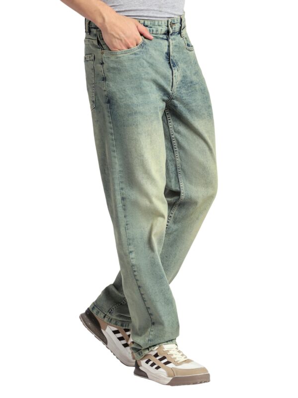 Beyoung Cotton Lycra Tinted Regular Fit Jeans for Men - Blue Green | Mid-Rise Jeans for Men | 5 Pocket Design | Stretchable Fabric