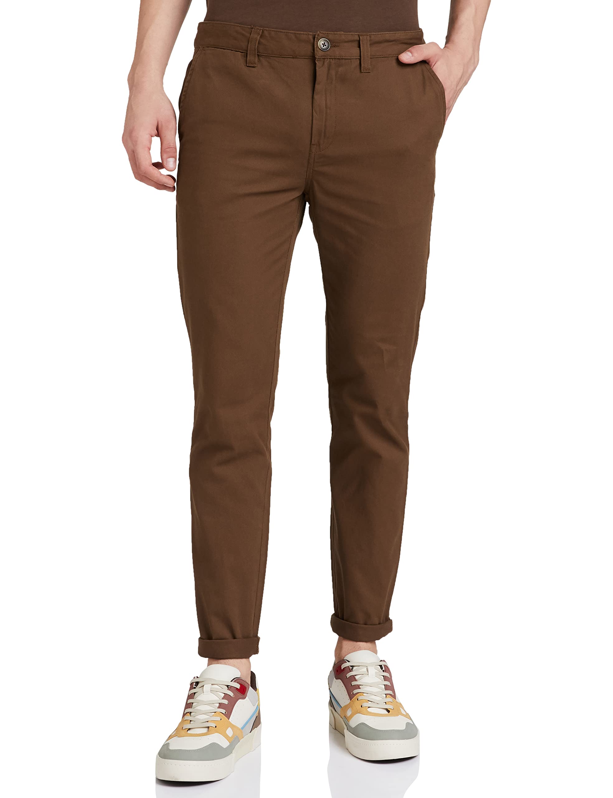 Amazon Brand - Symbol Men's Regular Fit Casual Trousers(AW-SY-MCT-1146_Brown_30W x 31L)