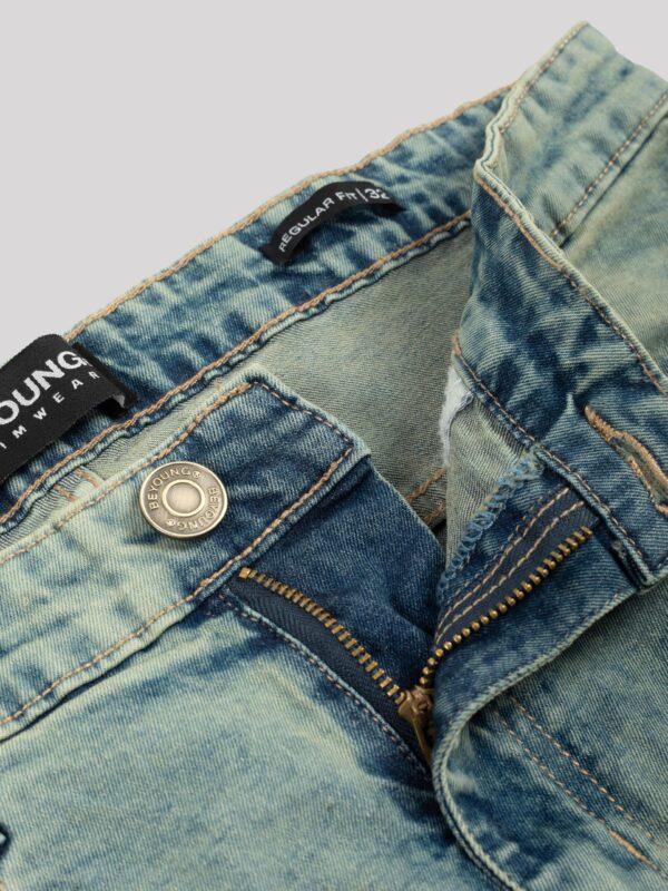Beyoung Cotton Lycra Tinted Regular Fit Jeans for Men - Blue Green | Mid-Rise Jeans for Men | 5 Pocket Design | Stretchable Fabric - Image 5