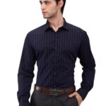 Park Avenue Men Slim Fit Stripe Pattern Cotton Blend Ainsley Collar Full Sleeve Formal Shirt (Size: 39)-PMSX18463-B9
