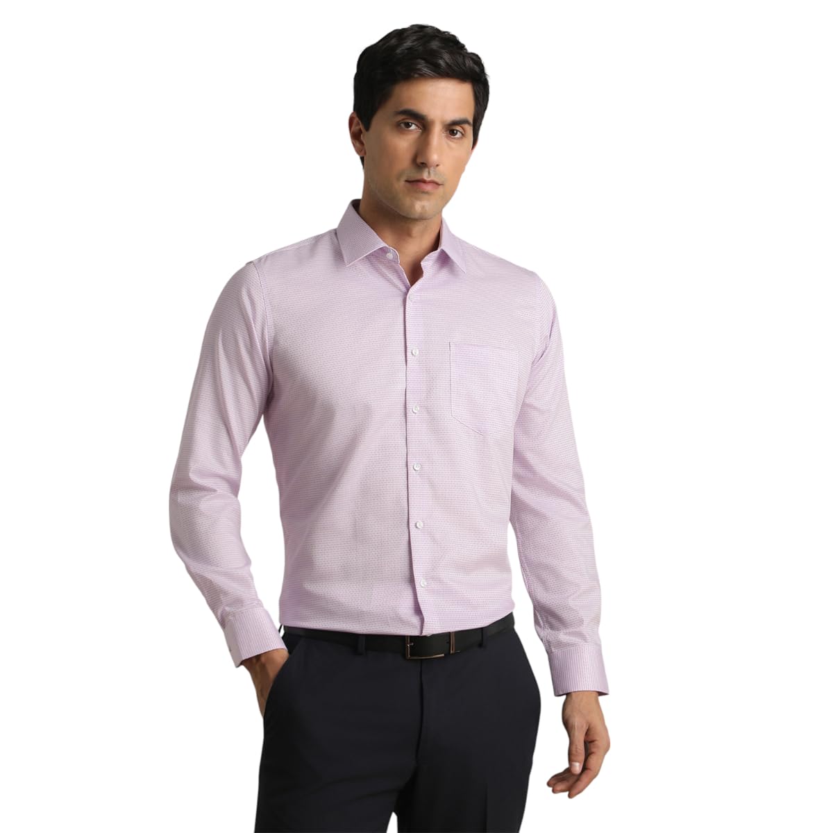 Van Heusen Men's Slim Fit Shirt (VHSFMSLBA10896_Pink