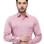 Raymond Men Contemporary Fit Structure Pattern Cotton Blend Semi Cutaway Collar Full Sleeve Formal Shirt