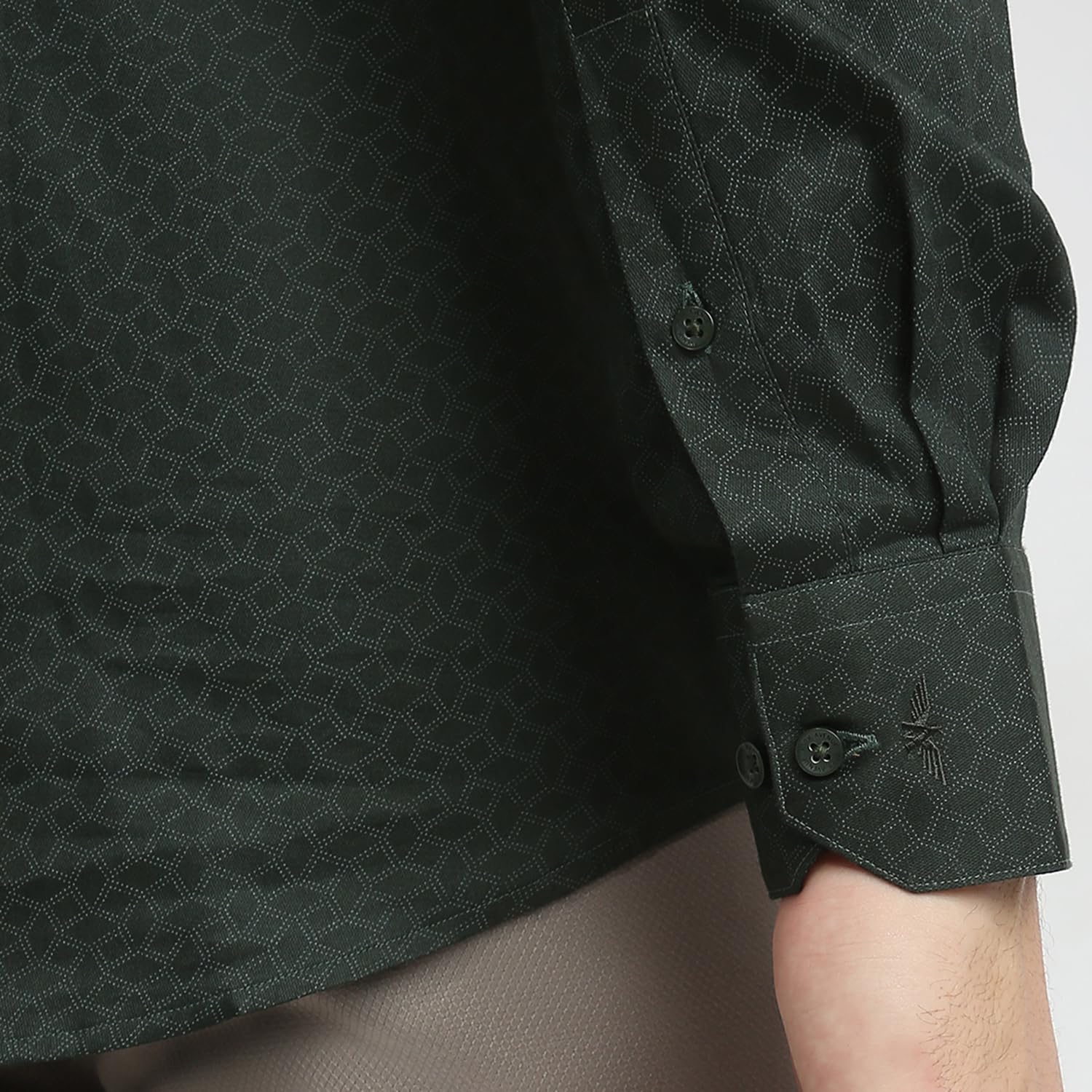 Park Avenue Men Slim Fit Print Pattern Pure Cotton Ainsley Collar Full Sleeve Formal Shirt