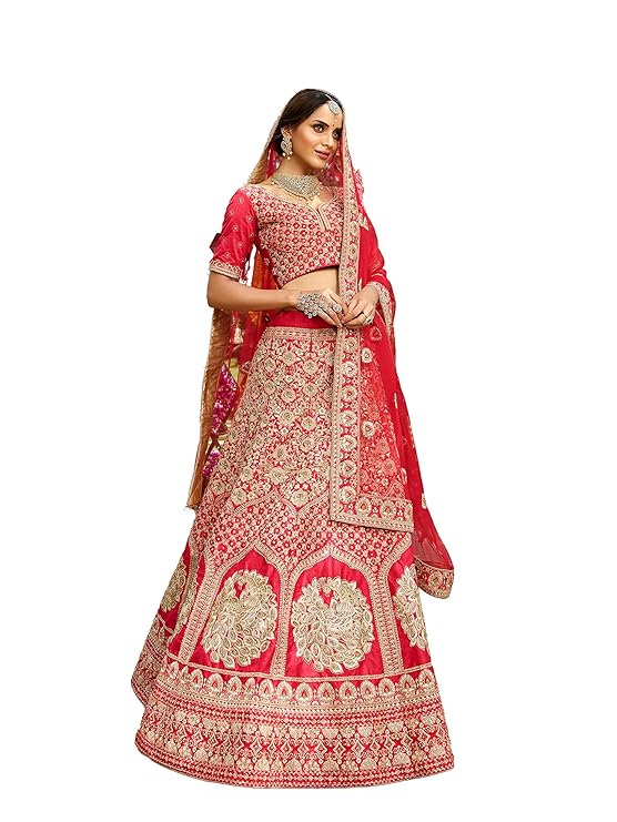 FUSIONIC Red color Lehenga Choli With Dori and Zari Work For Women