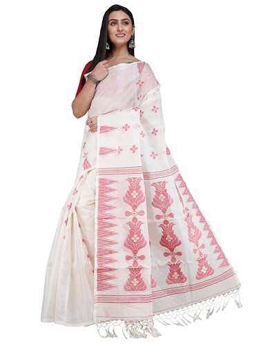 Ruprekha Fashion Women's Off-White Colour Tussar Silk Saree From Bengal