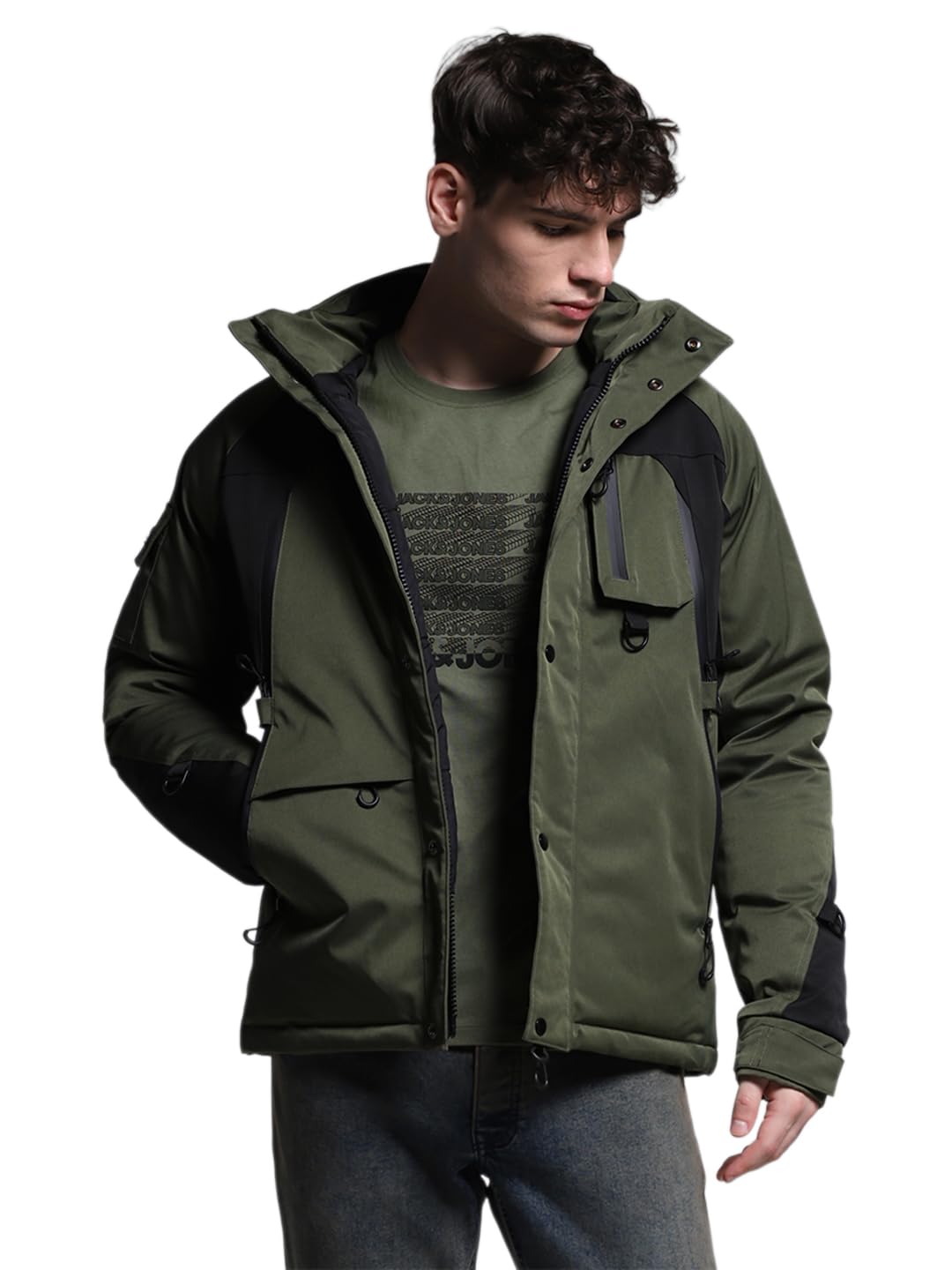 JACK & JONES Men's Regular Fit Green Jacket